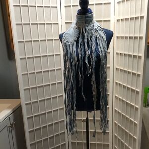 Refurbished/Upcycled Fringed Denim Choker
